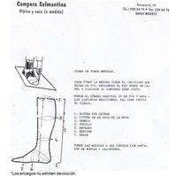 algunos modelos de botas en serie se hacen a partir del nº 32, las medidas que no esten en las tablas de tallas se consideraran medidas.